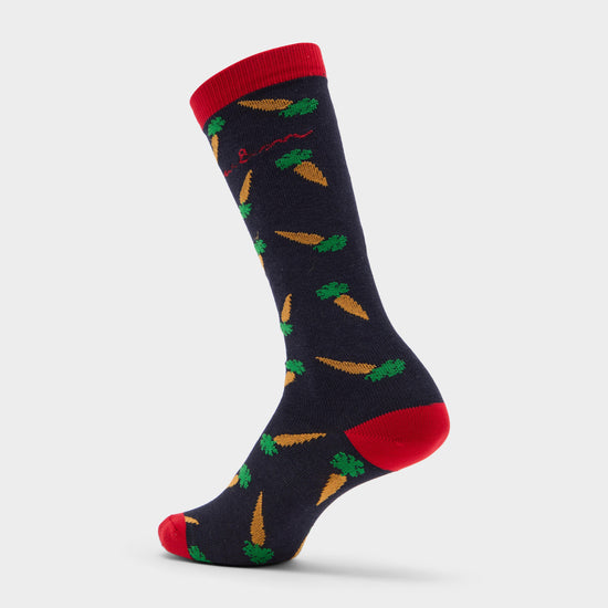 Kids Winnie & Me Socks Navy/Red Carrots