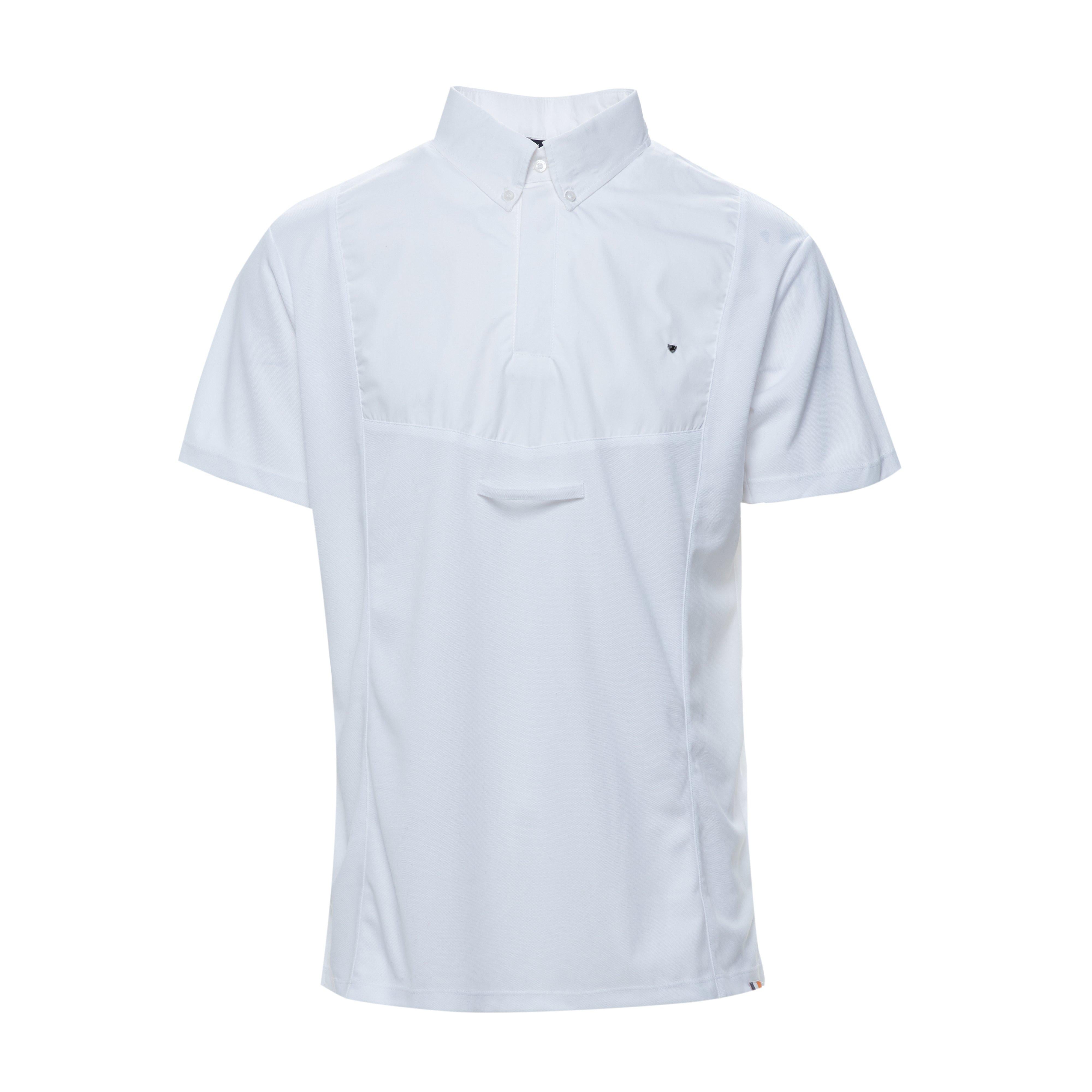 Mens Short Sleeved Tie Show Shirt White
