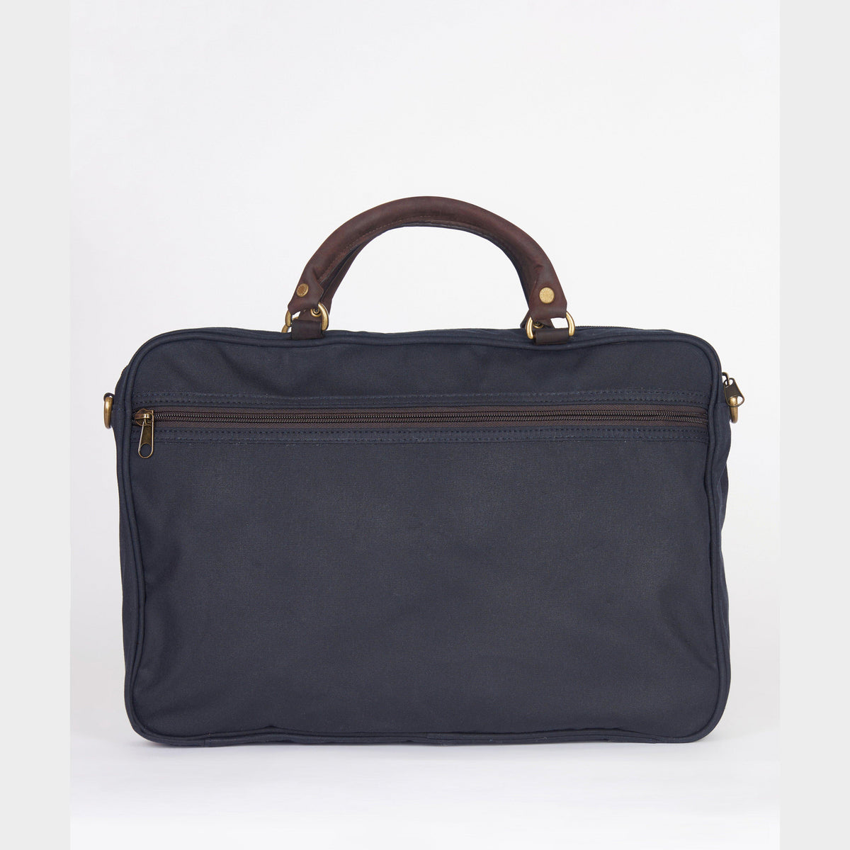 Wax Leather Briefcase Navy