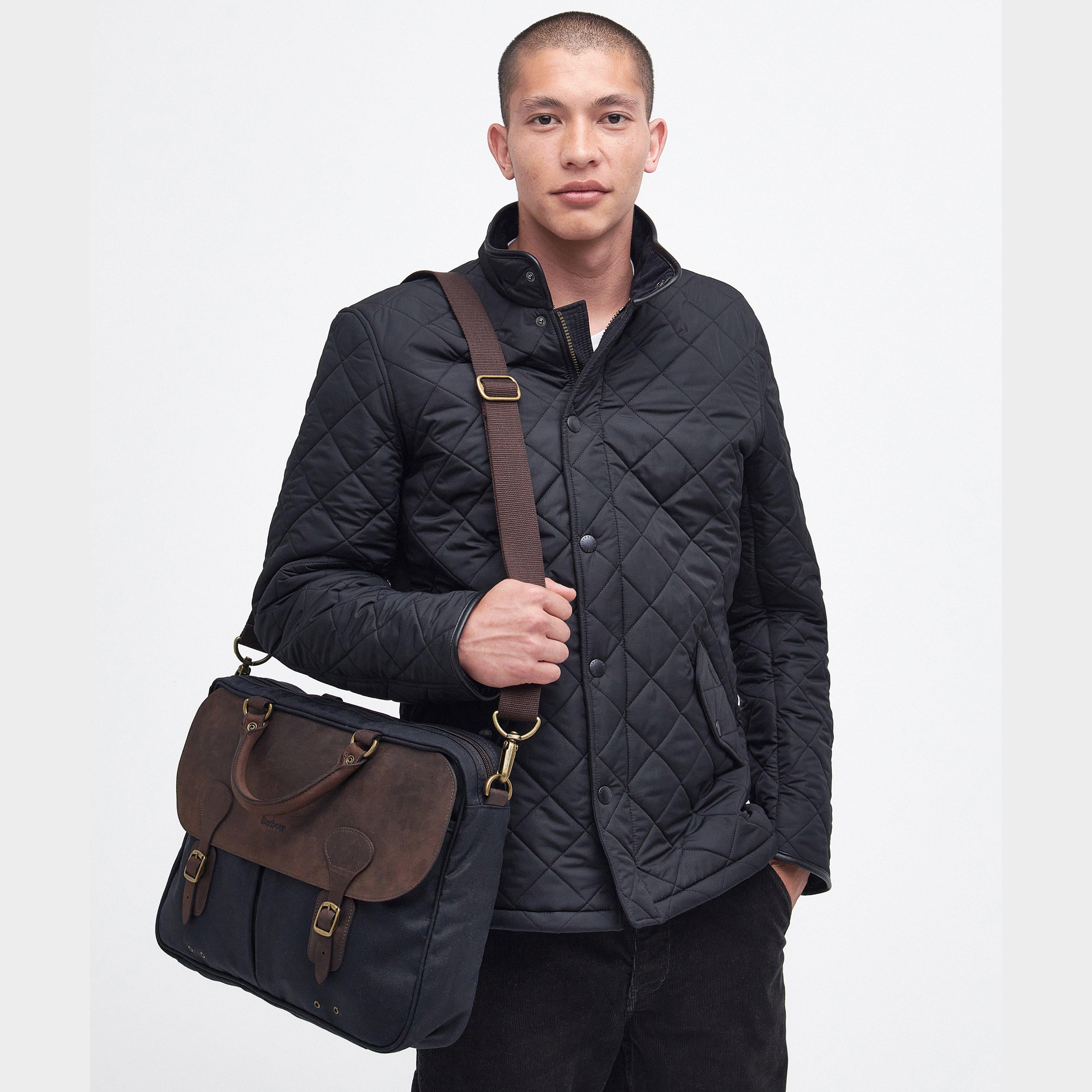 Wax Leather Briefcase Navy