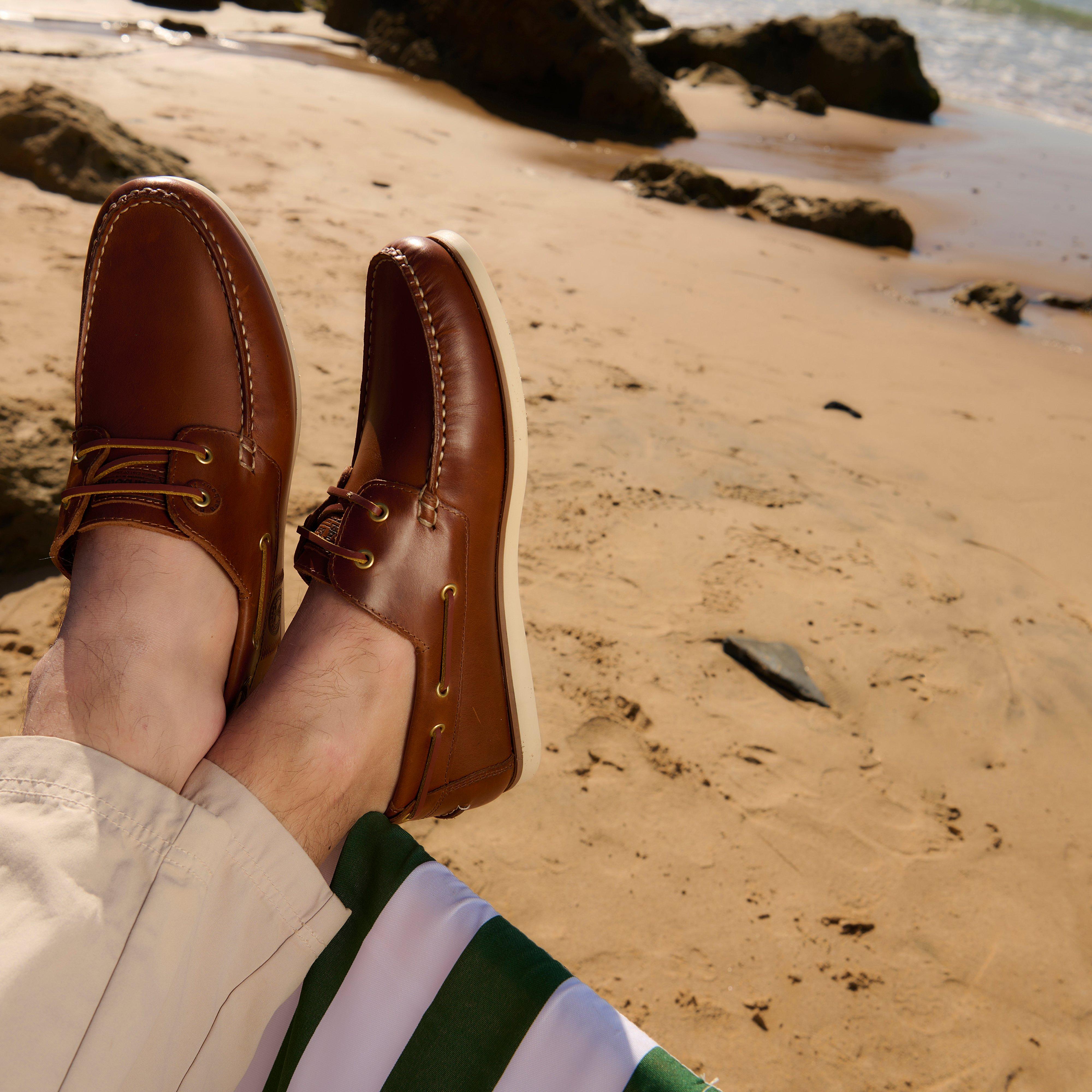 Mens Wake Boat Shoes Cognac