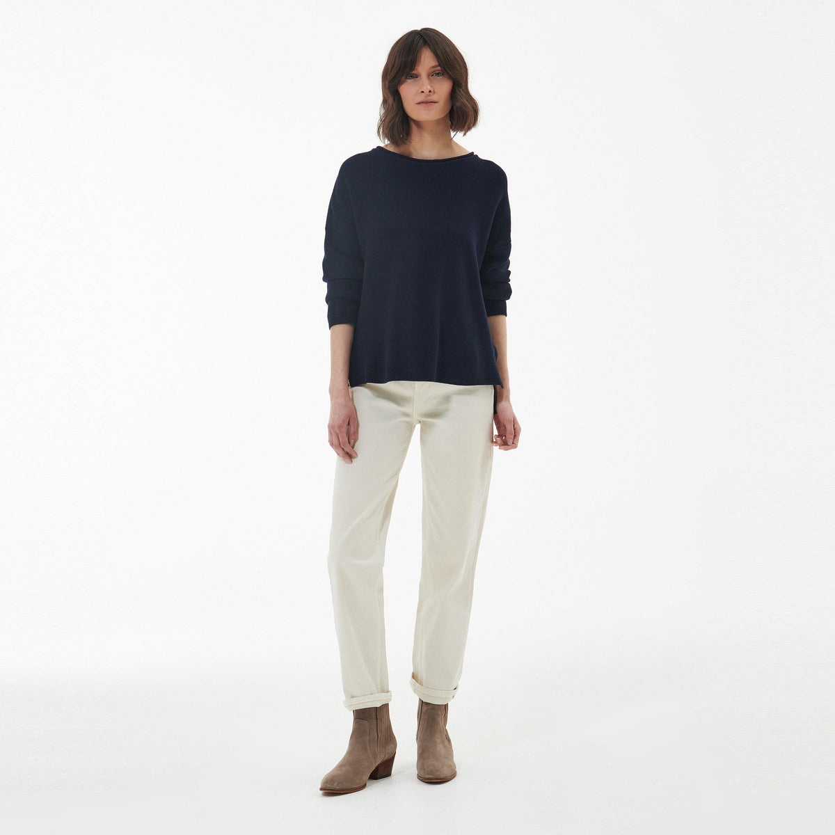 Womens Marine Knitted Jumper Navy
