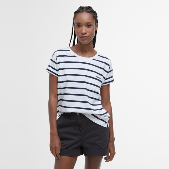 Womens Otterburn Stripe T-Shirt White/Navy Stripe