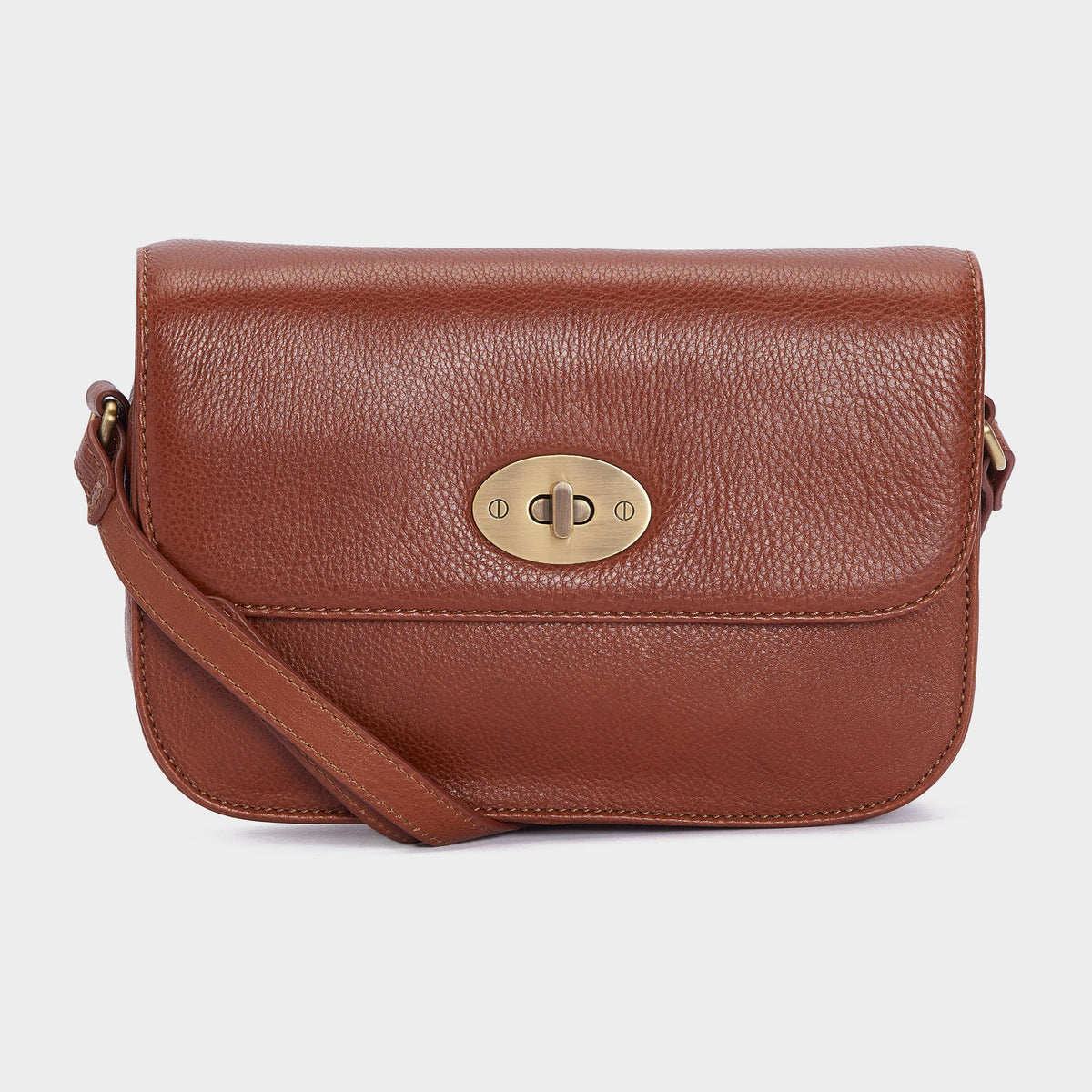 Isla Leather Crossbody Bag Brown