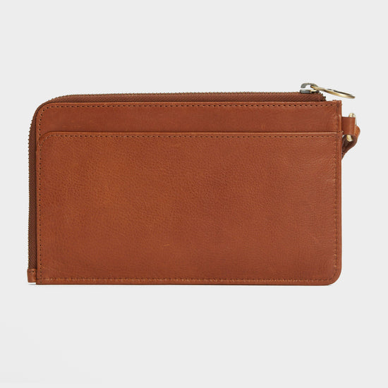 Laire Leather Wristlet Purse Brown