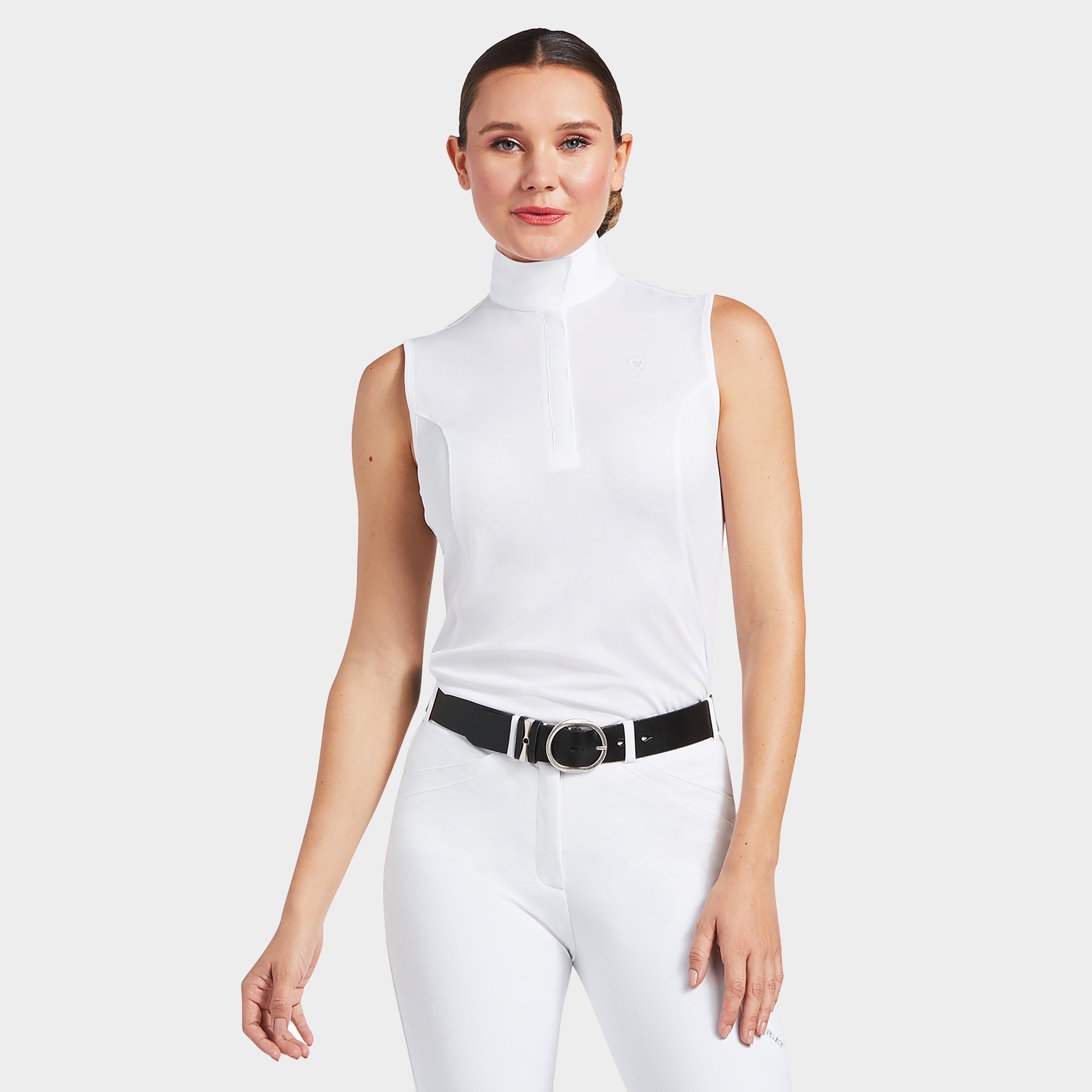 Womens Aptos Sleeveless Show Shirt White