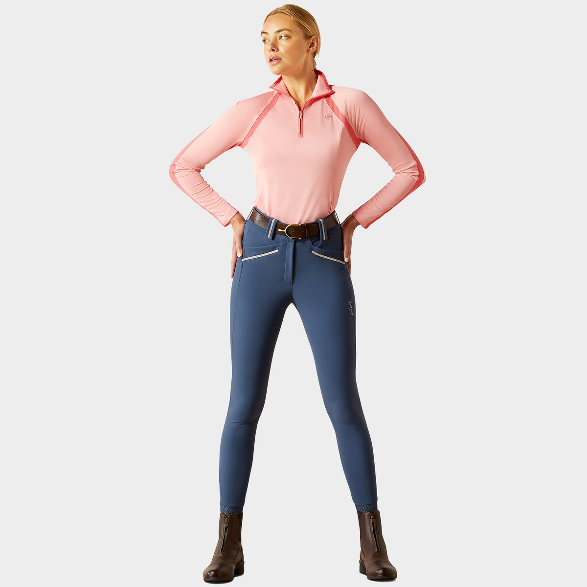 Womens Sunstopper 3.0 1/4 Zip Base Layer Flamingo Pink