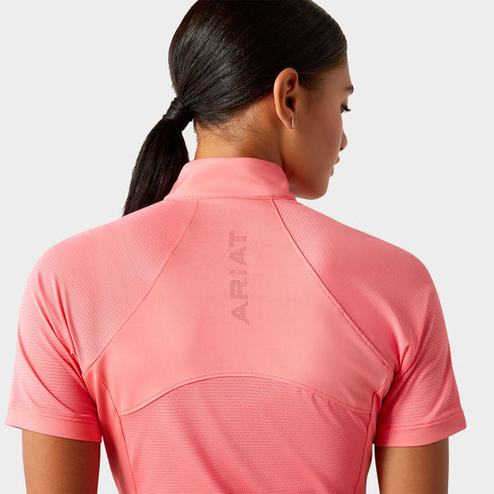 Womens Soquel 1/4 Zip Base Layer Coral Paradise
