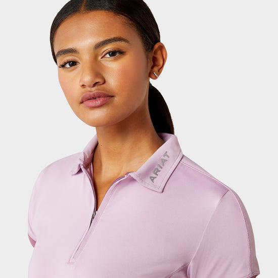Womens Bandera 1/4 Zip Short Sleeved Polo Shirt Lavender Mist