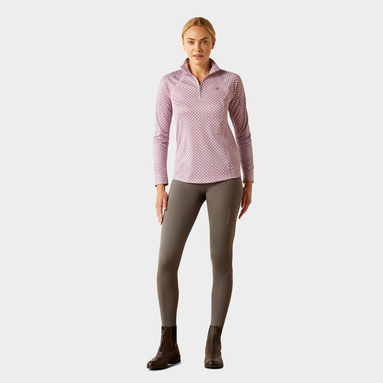 Womens Sunstopper 3.0 1/4 Zip Base Layer Lavender Mist Tile