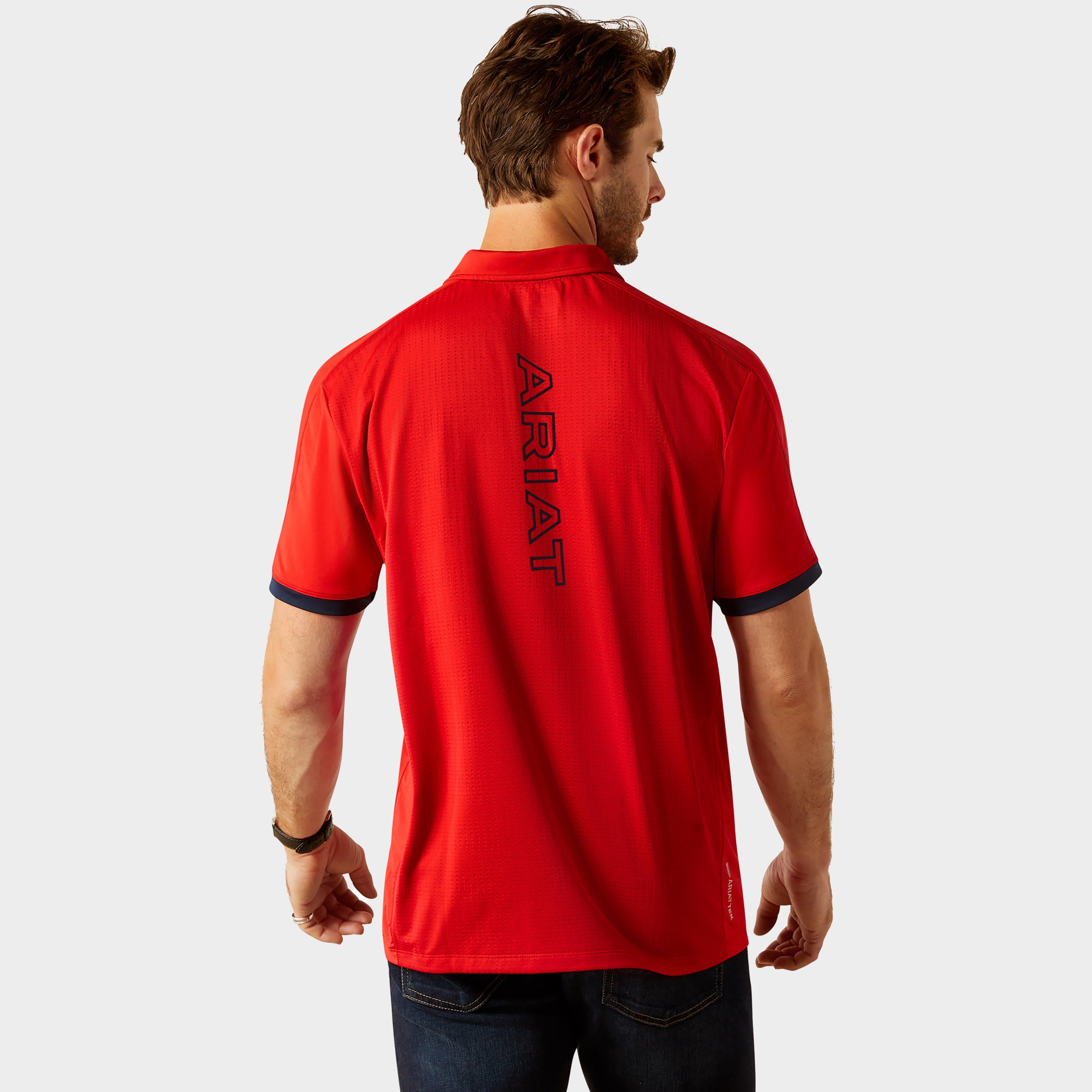 Mens Bandera 1/4 Zip Short Sleeved Polo Shirt Weg Red