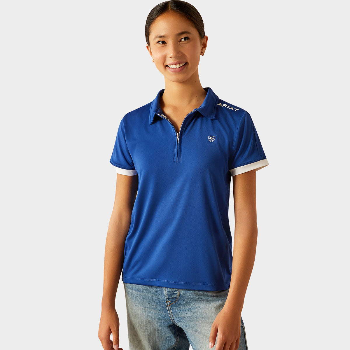 Kids Bandera 1/4 Zip Short Sleeved Polo Shirt Sodalite Blue