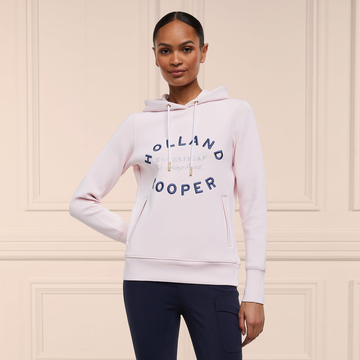 Womens Crystal Hoodie Blush