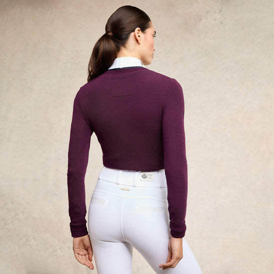 Womens Soft Touch V-Neck Sweater Aubergine
