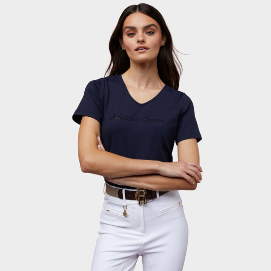 Womens Training V-Neck Tee Ink Navy