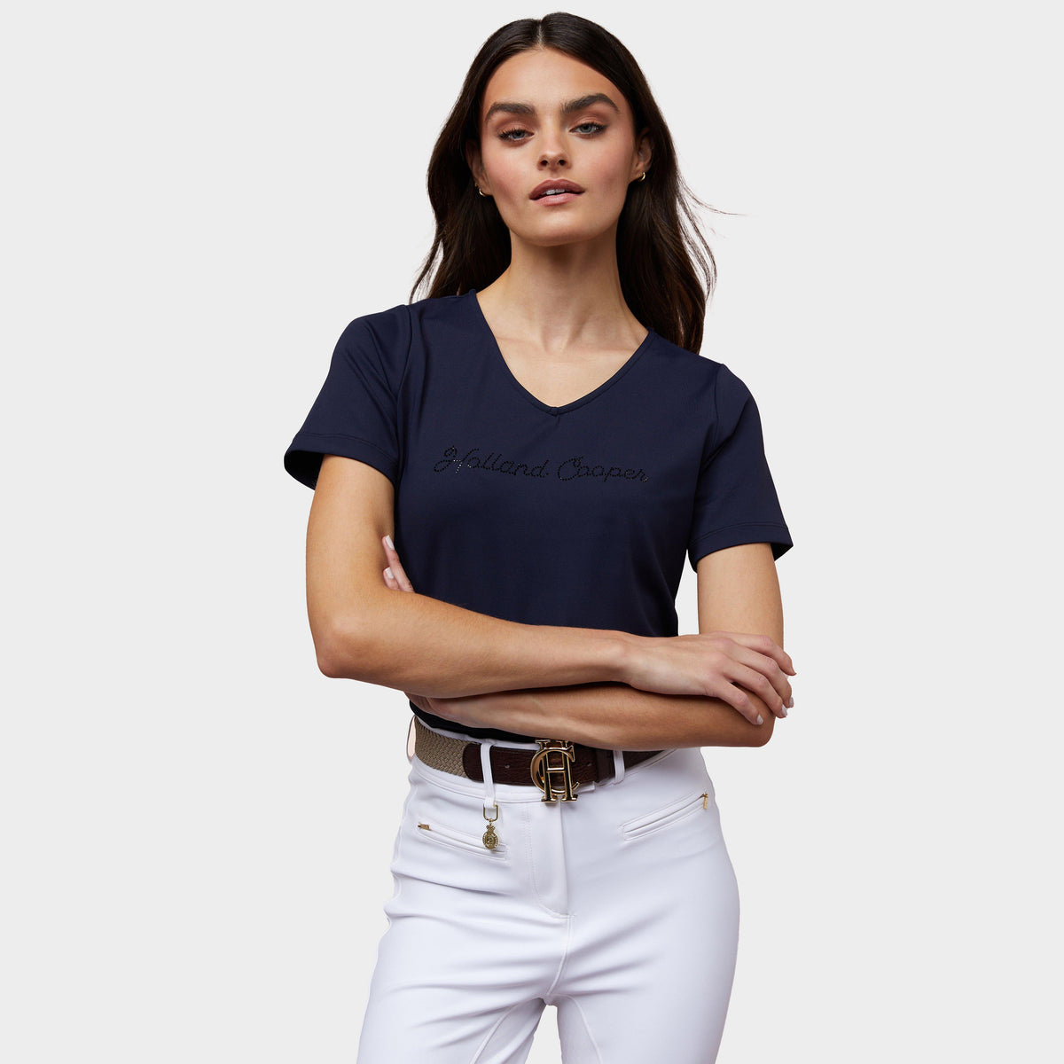 Womens Training V-Neck Tee Ink Navy