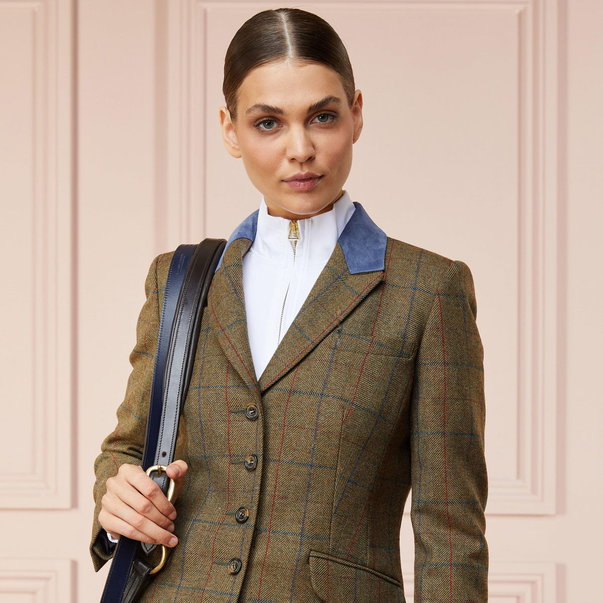 Womens Tweed Riding Jacket Glen Green