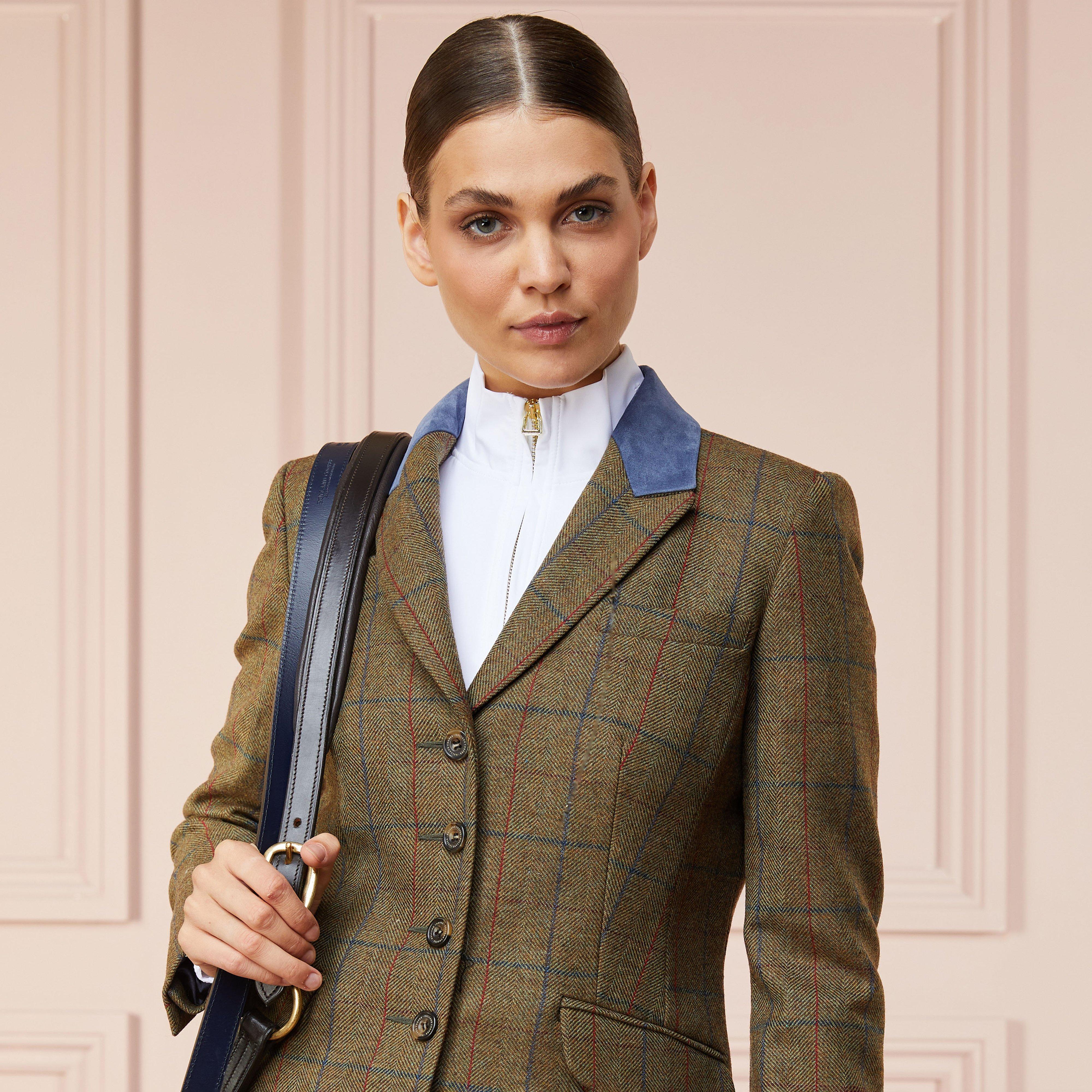 Womens Tweed Riding Jacket Glen Green
