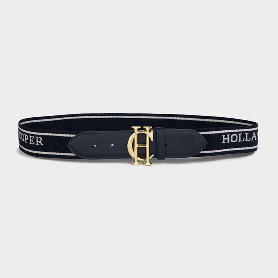 Burghley Logo Riding Belt Ink Navy
