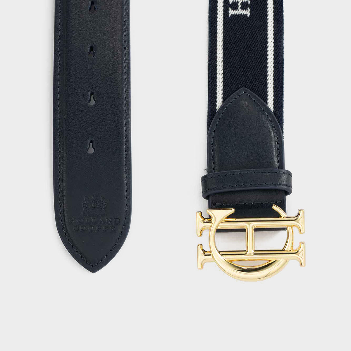 Burghley Logo Riding Belt Ink Navy