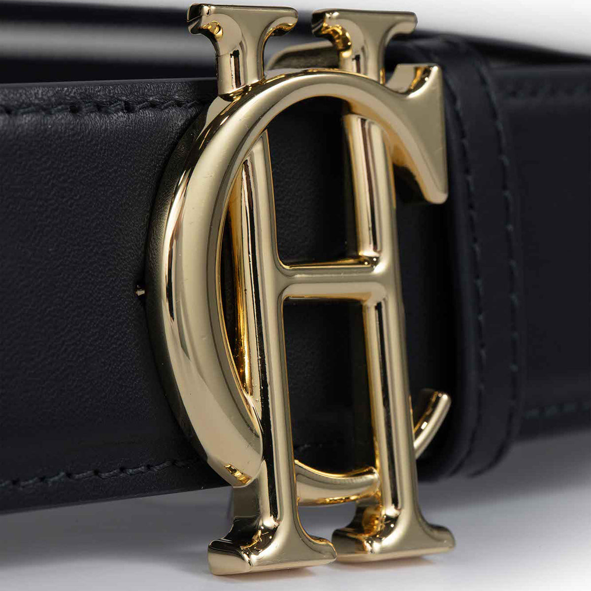 Burghley Logo Riding Belt Ink Navy