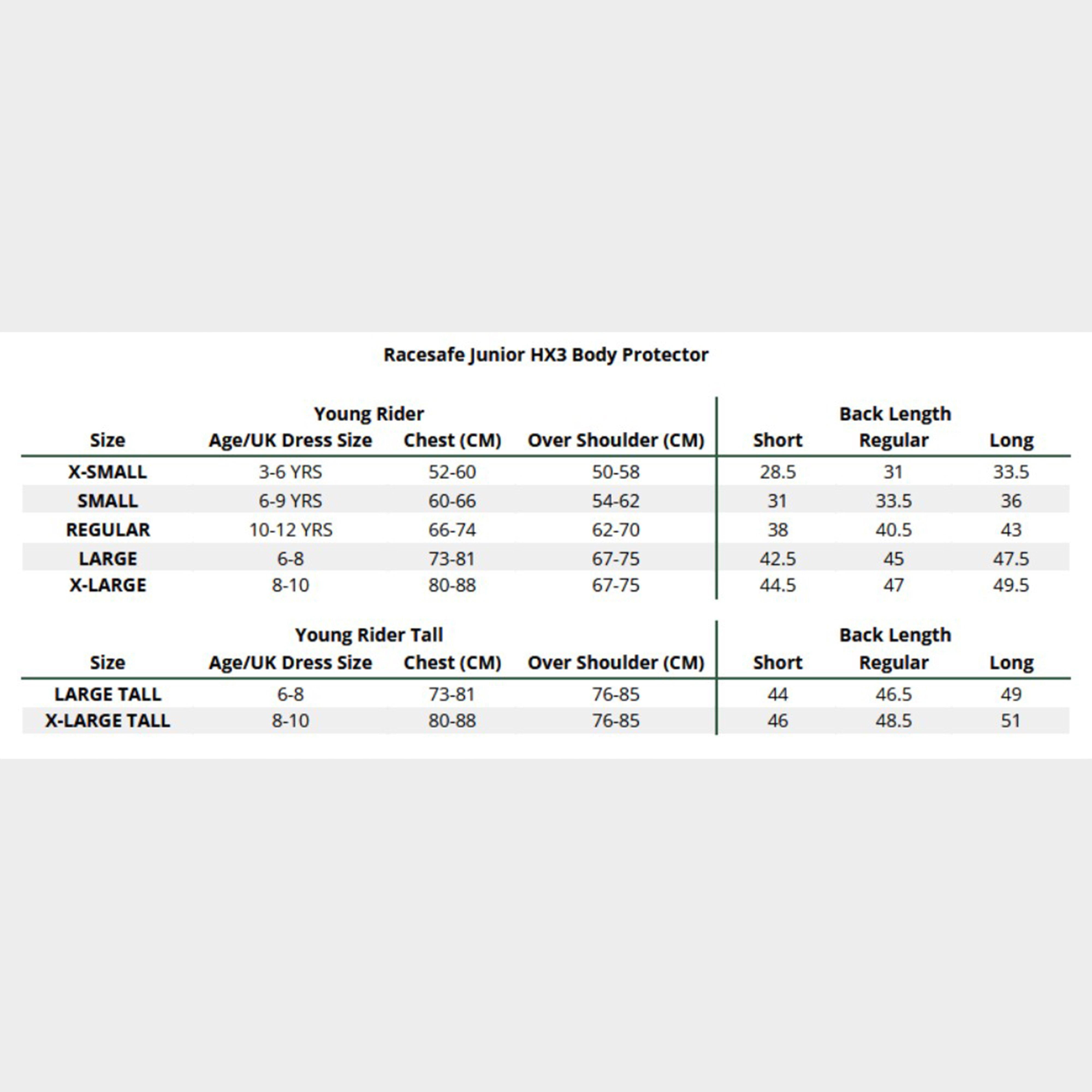 Junior HX3 Young Rider Body Protector Medium Black