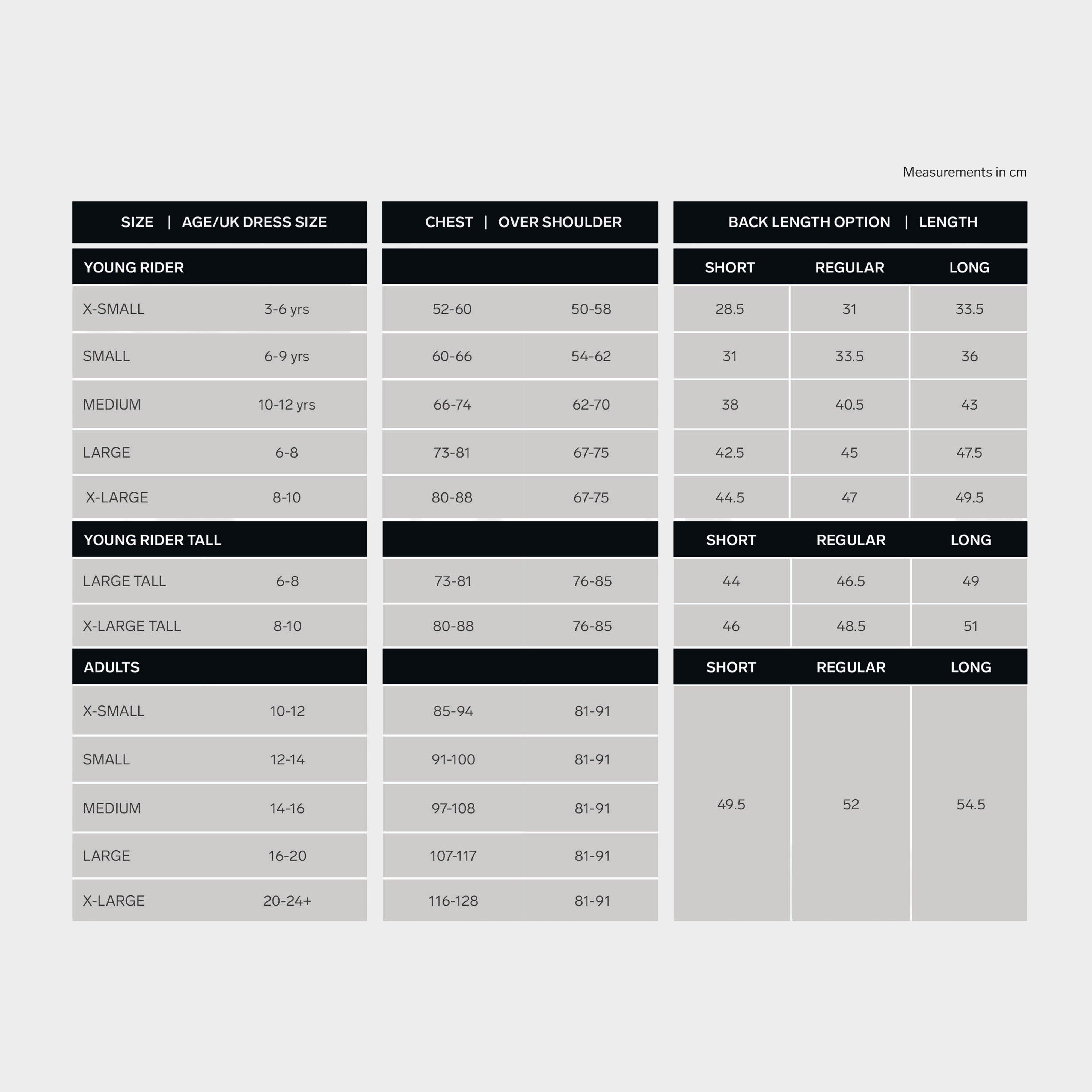 HX3 Adult Body Protector XS-Small Black