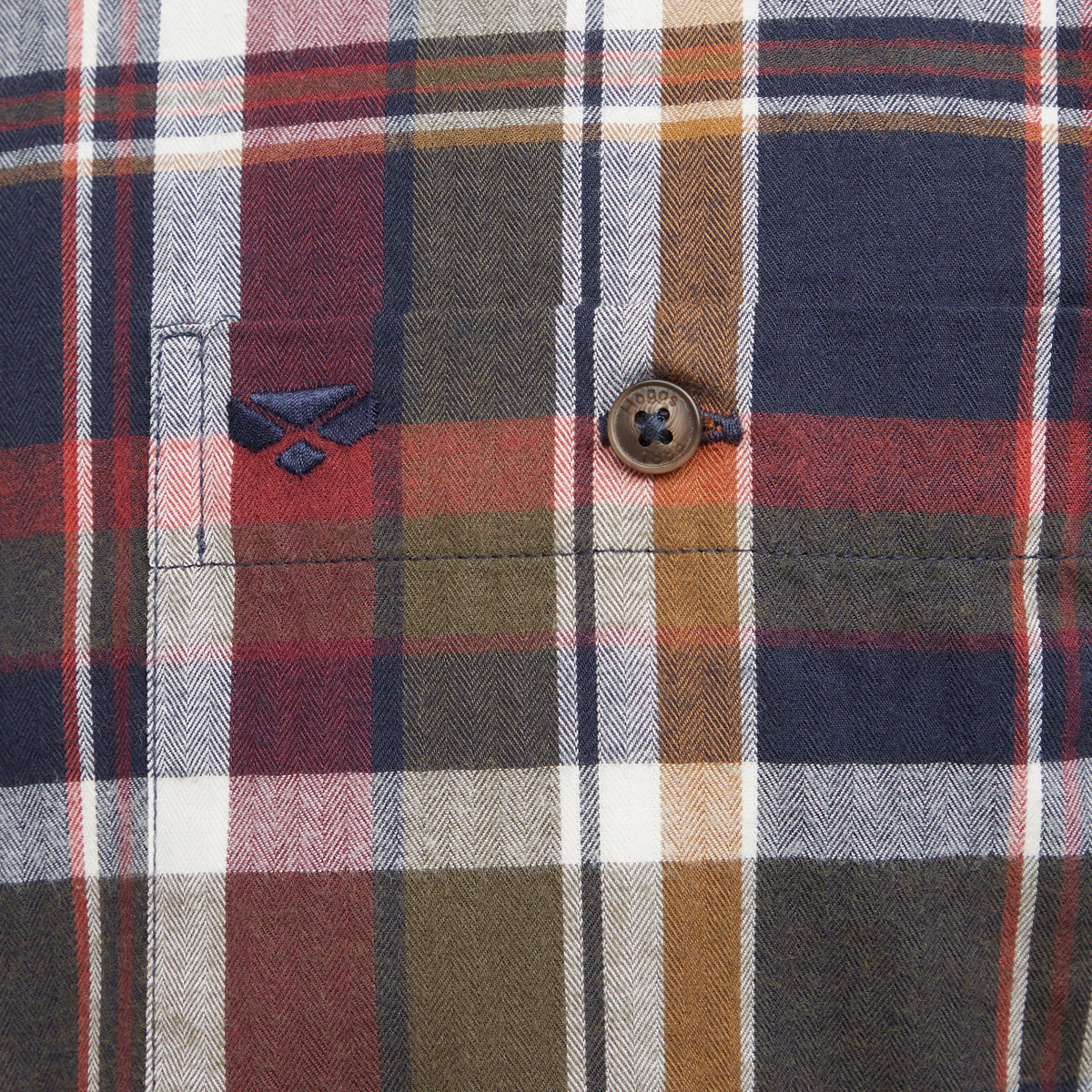 Mens Arran Microfleece Lined Shirt Wine/Olive Check