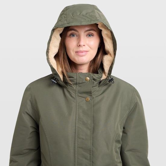 Womens Walker Long Coat Fern Green