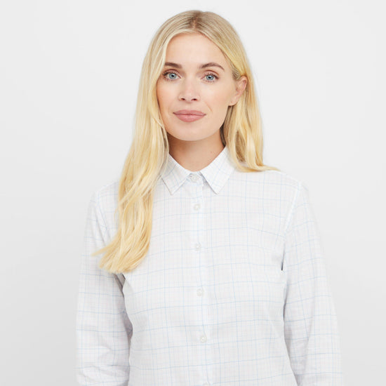 Womens Callie Twill Shirt White/Pink/Blue