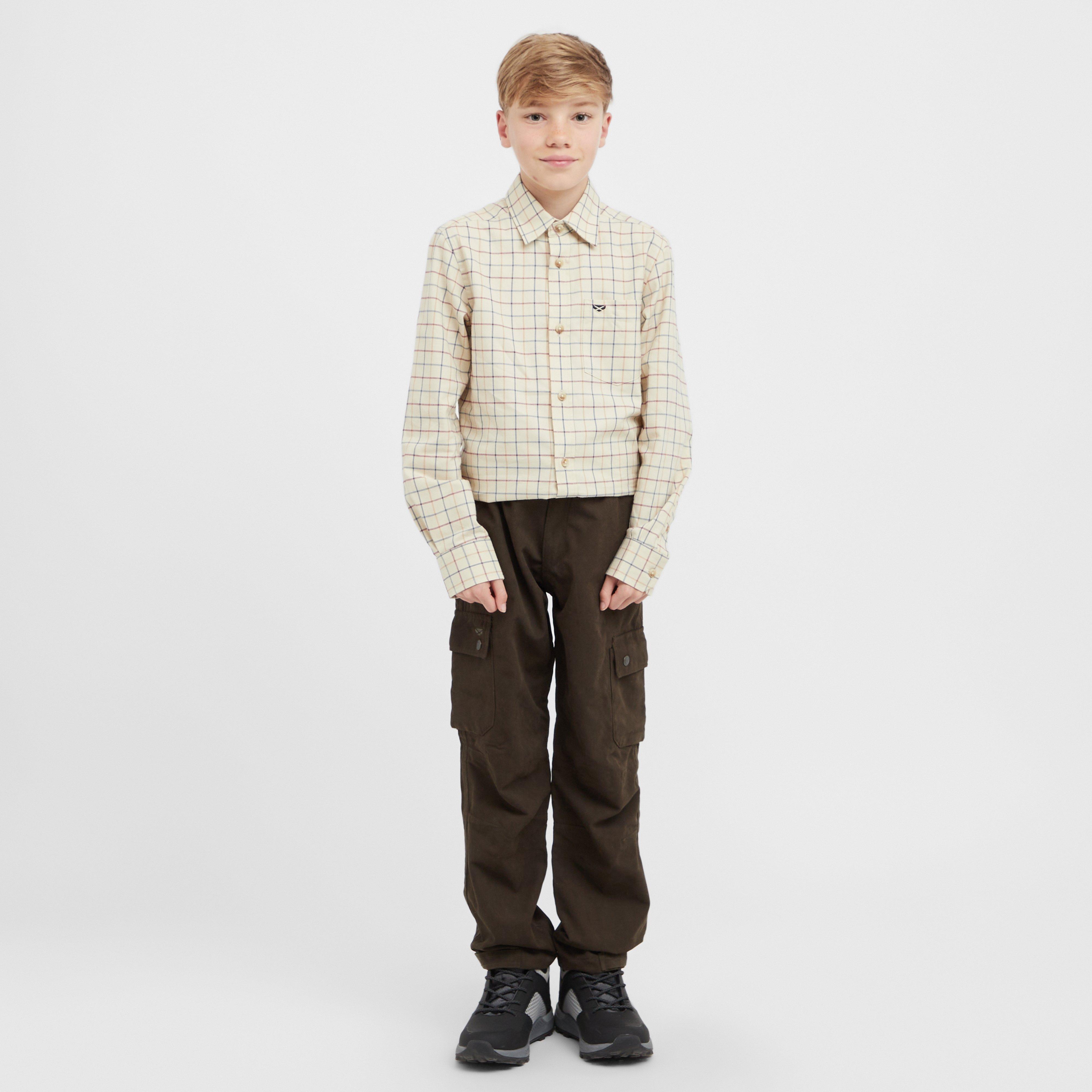 Kids Ambassador Premier Tattersall Shirt Ivory/Navy