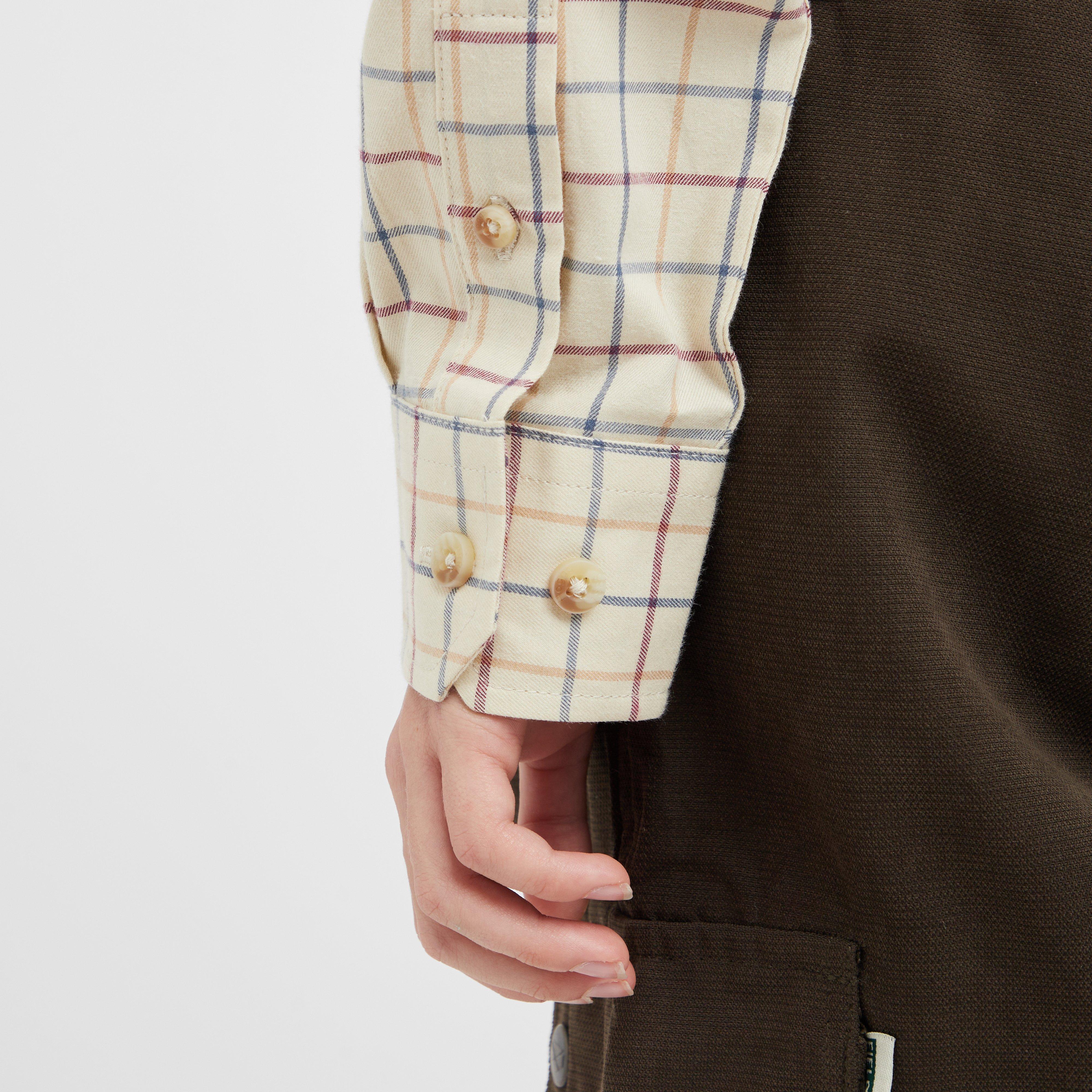 Kids Ambassador Premier Tattersall Shirt Ivory/Navy