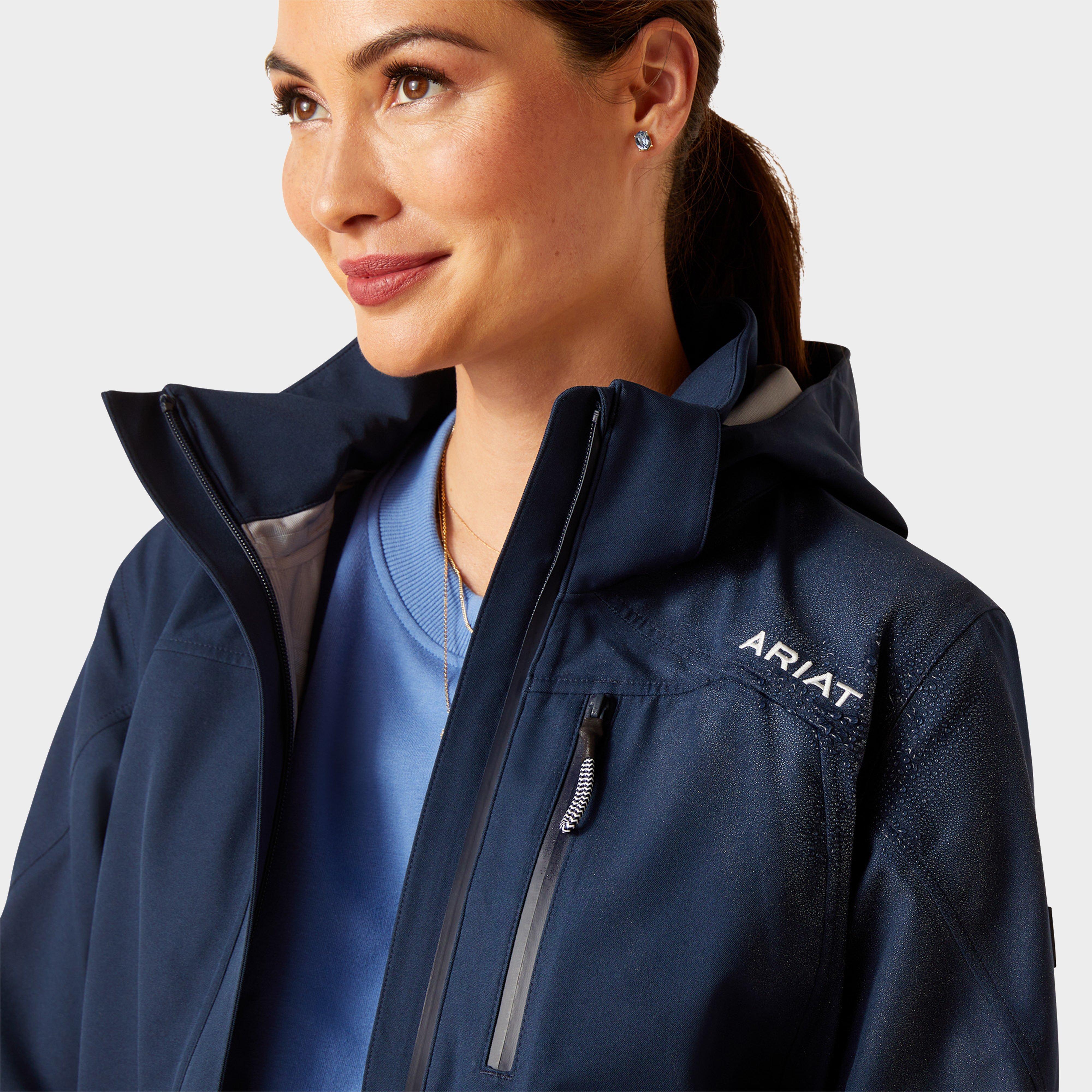 Womens Coastal Long Waterproof Jacket Cape Navy