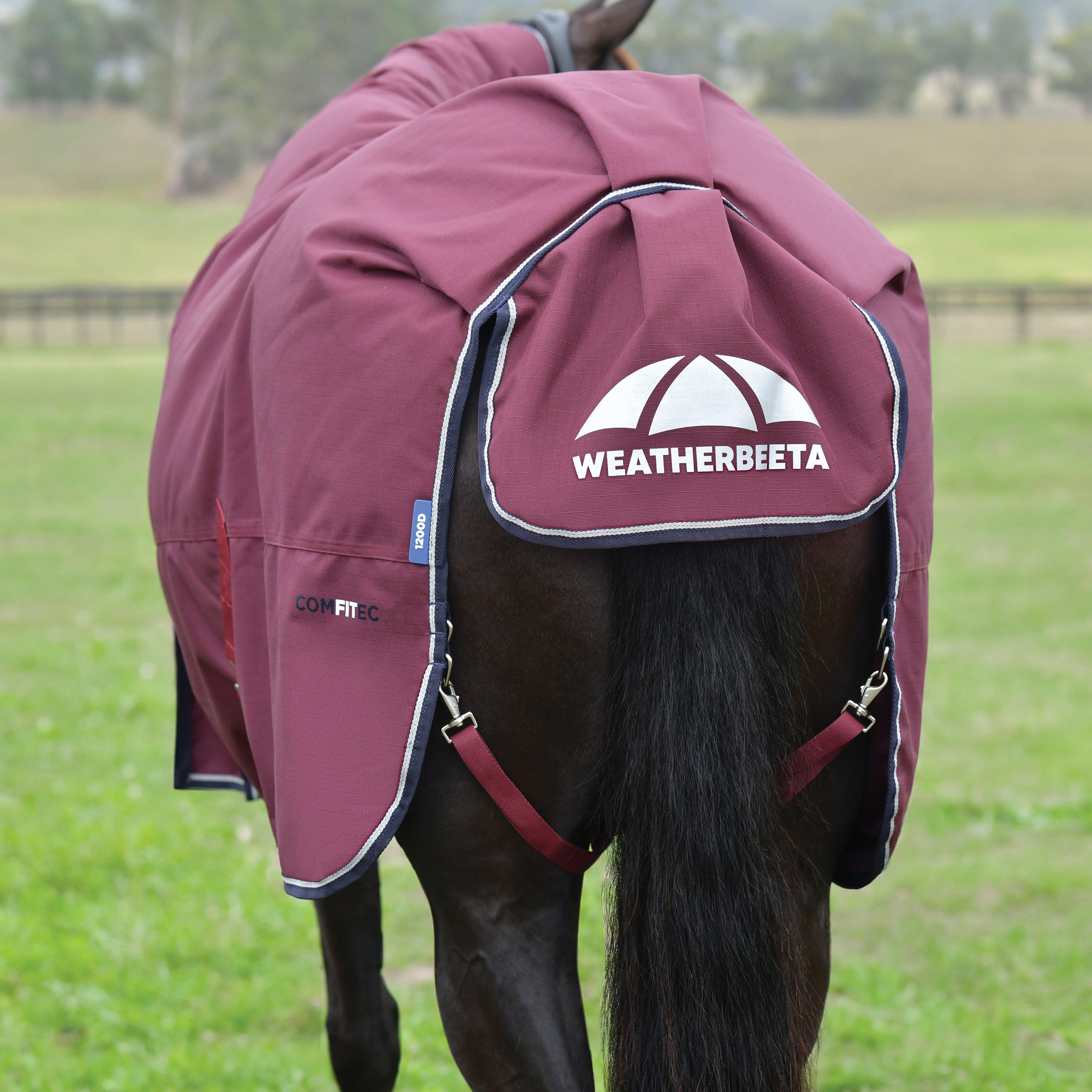 ComFiTec Essential Detach-A-Neck 220g Turnout Rug Burgundy
