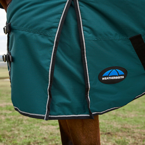 ComFiTec Classic Combo Neck 220g Mediumweight Turnout Rug Dark Blue/Coffee