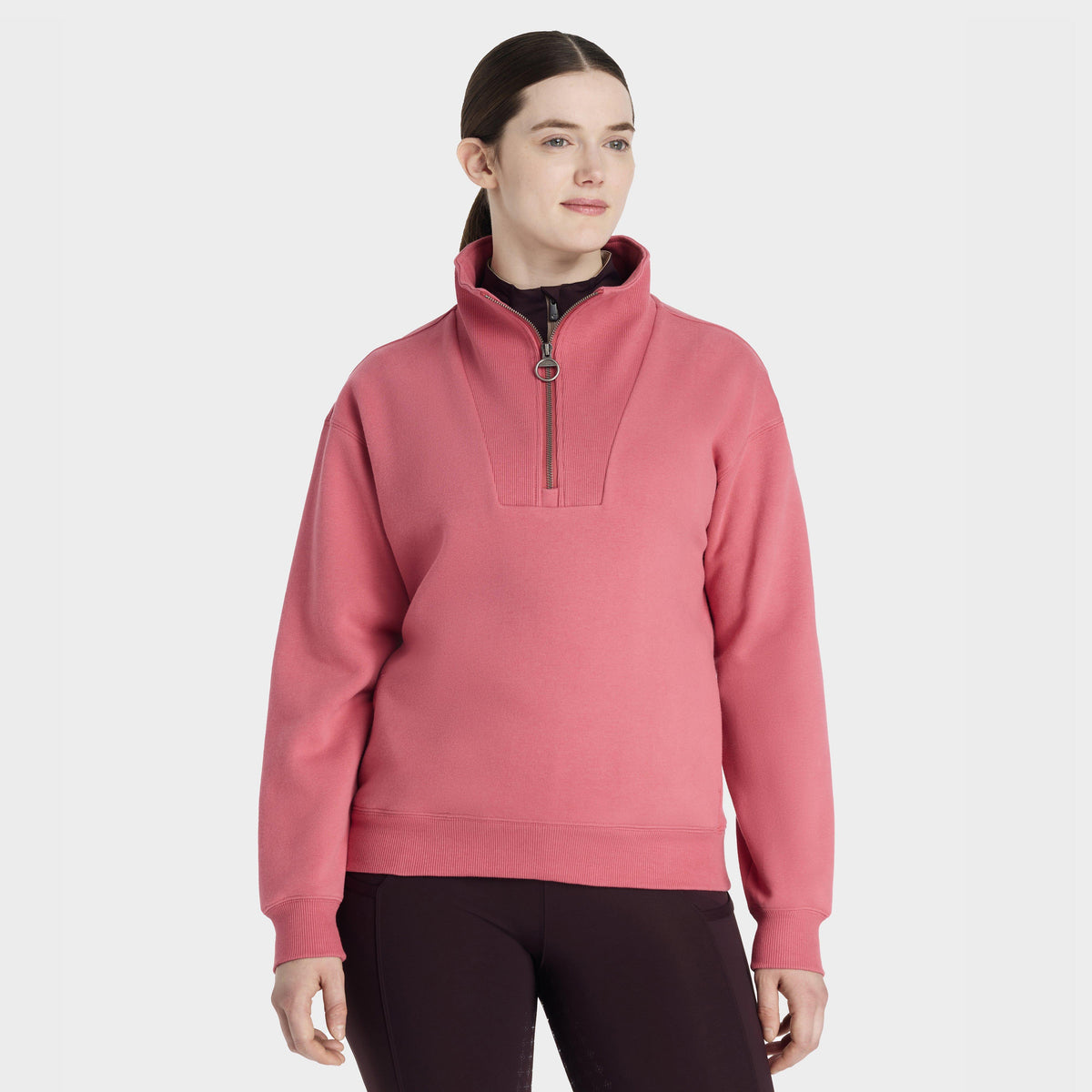 Womens Keira Quarter Neck Sweater Cranberry