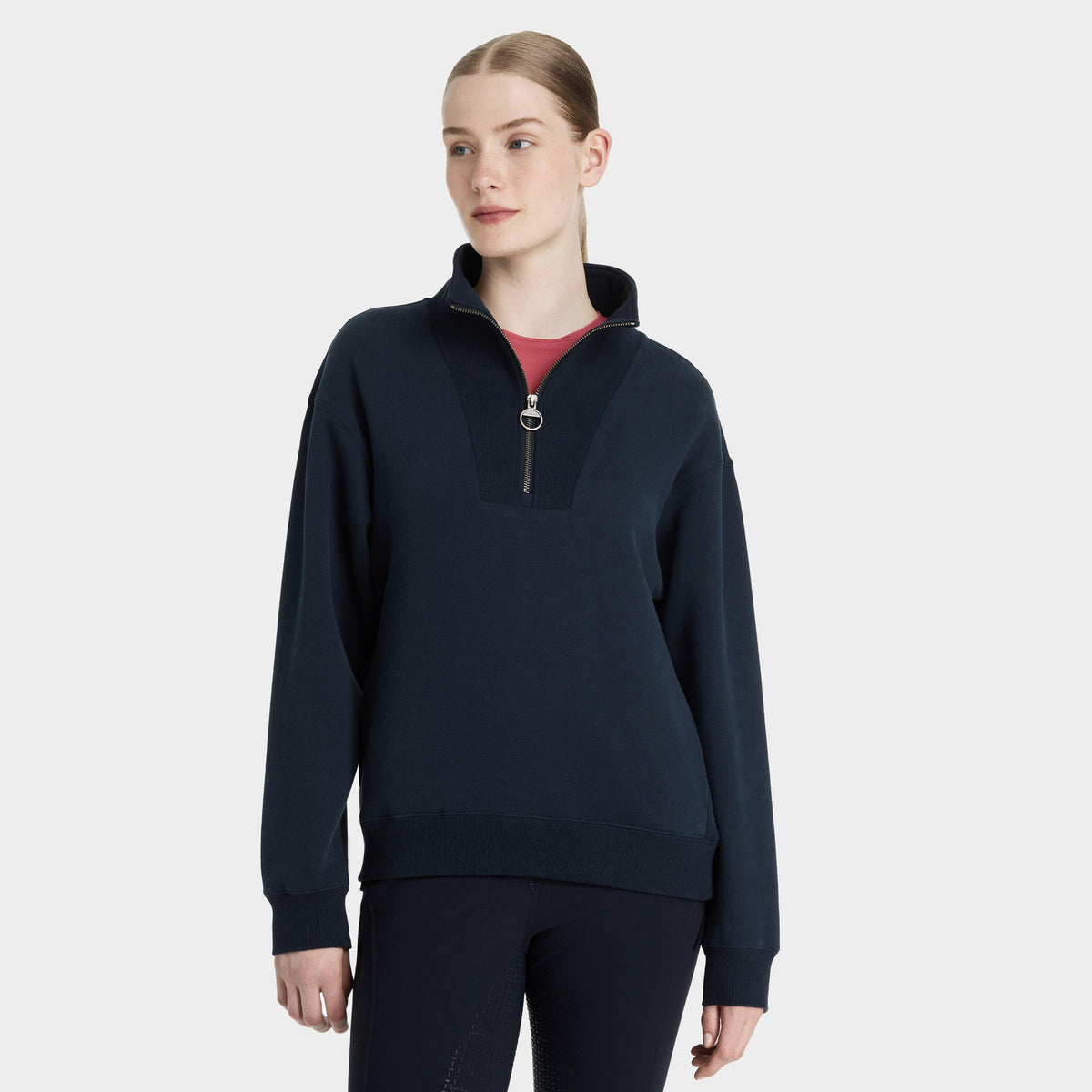 Womens Keira Quarter Neck Sweater Navy