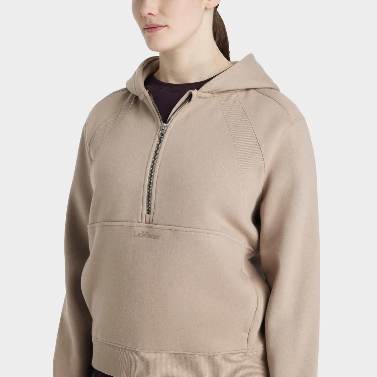 Womens Henrietta Half Zip Hoodie Almond