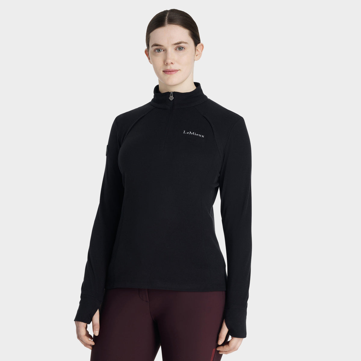 Womens Frances Quarter Zip Fleece Black