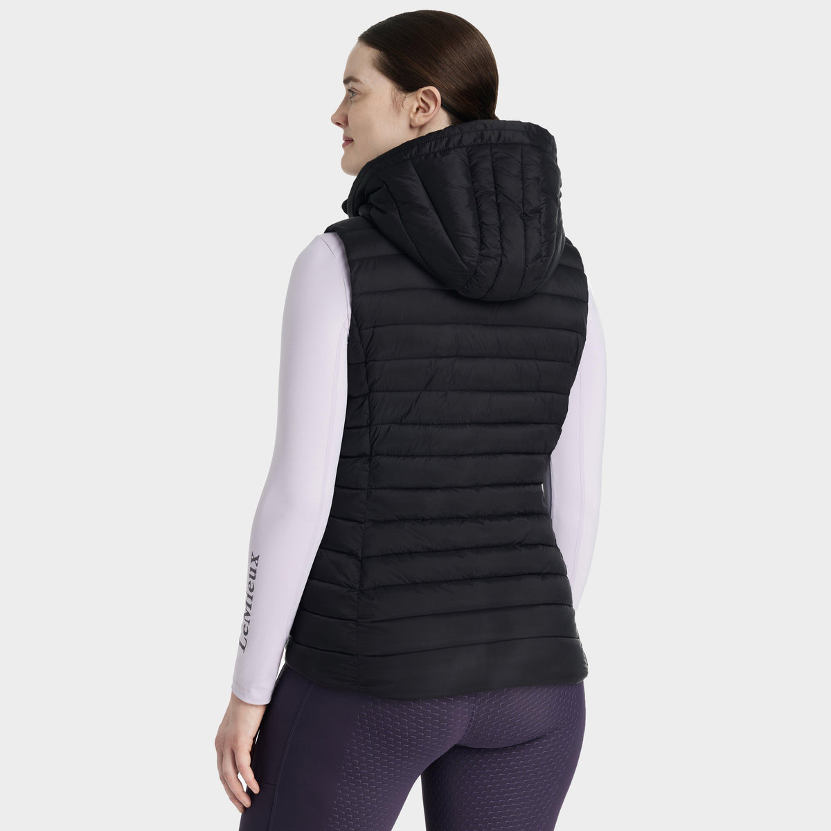 Womens Rose Hooded Puffer Gilet Black