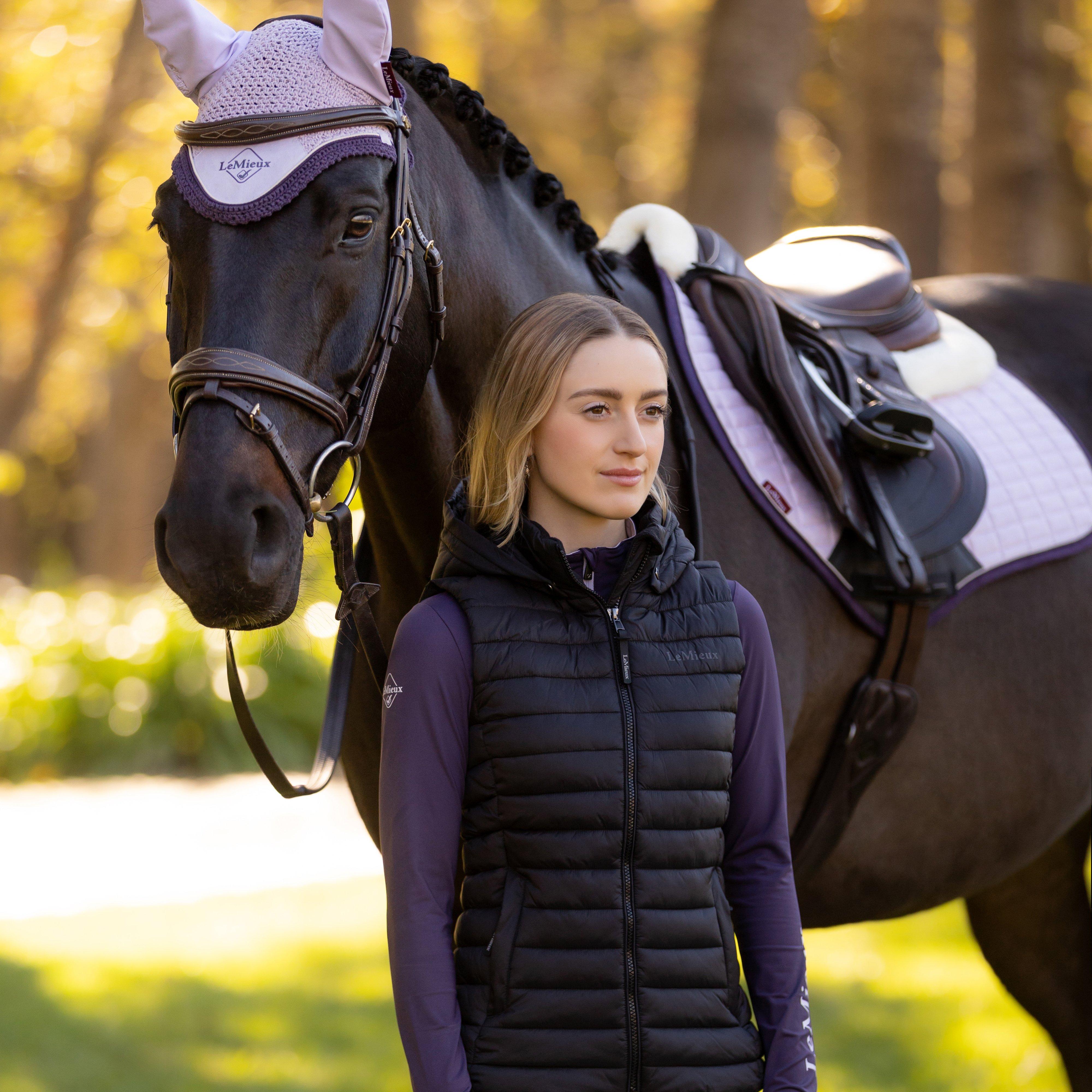 Womens Rose Hooded Puffer Gilet Black