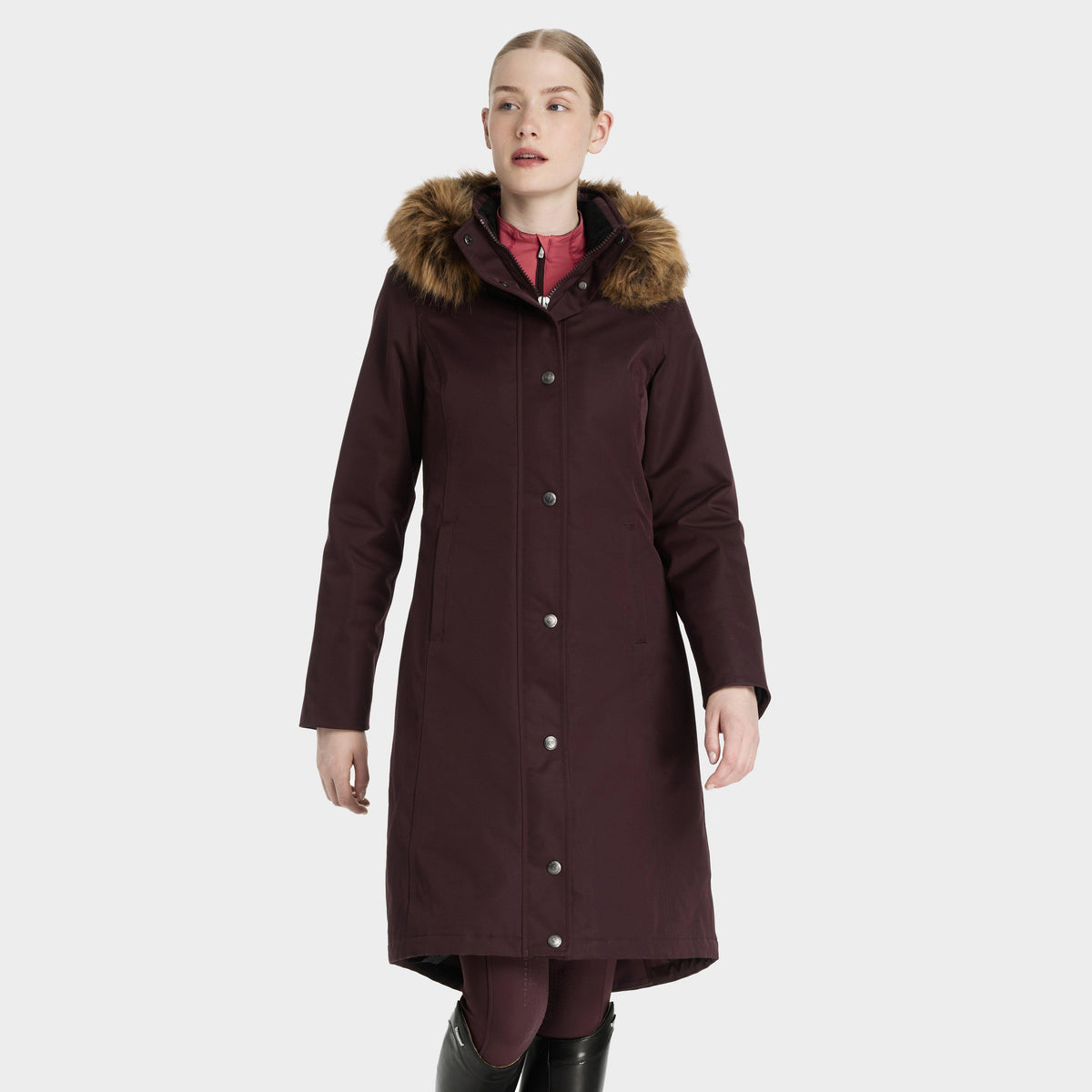 Womens Anya Waterproof Riding Coat Damson