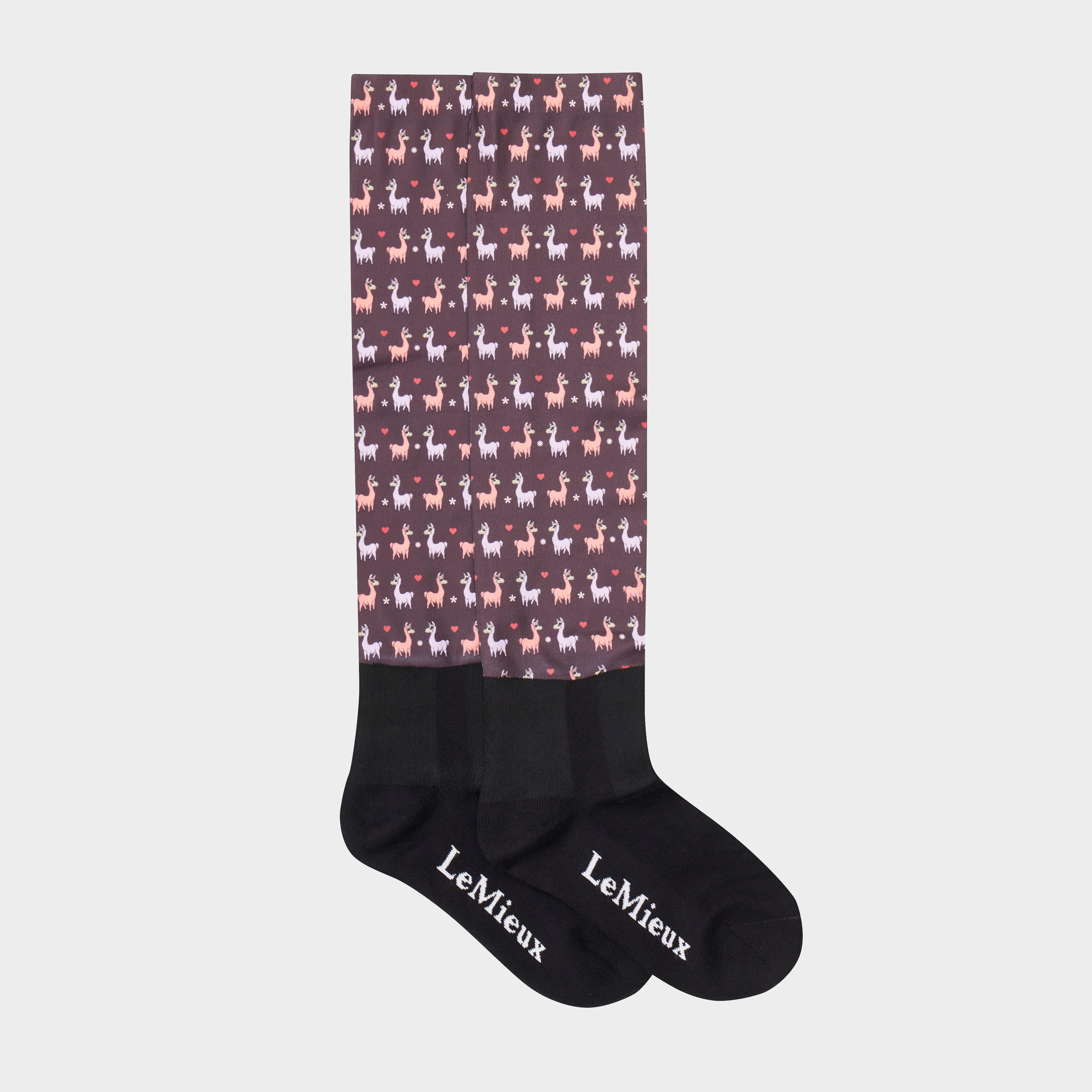 Womens Footsies Socks Llama Damson