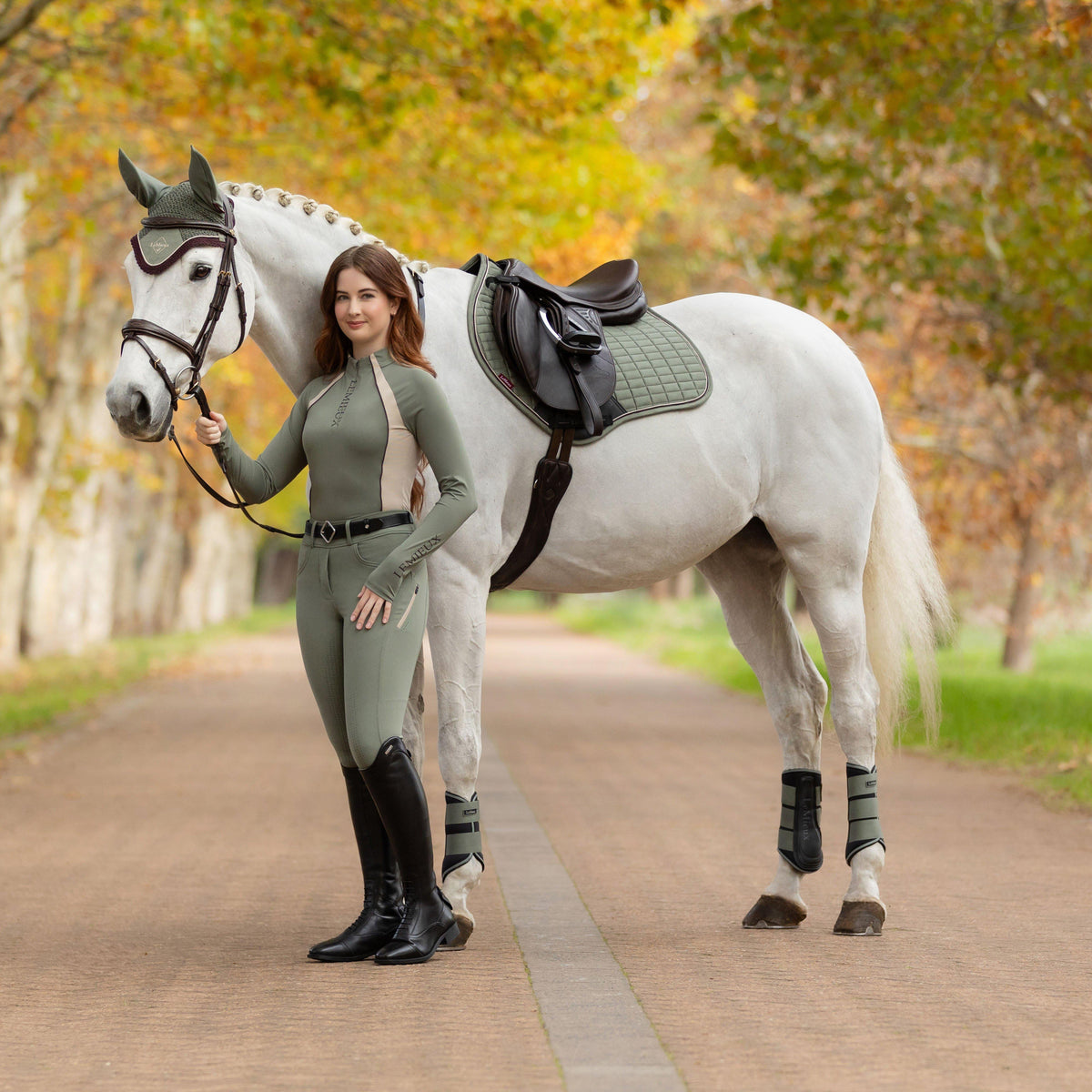 Suede Close Contact Saddle Pad Rosemary