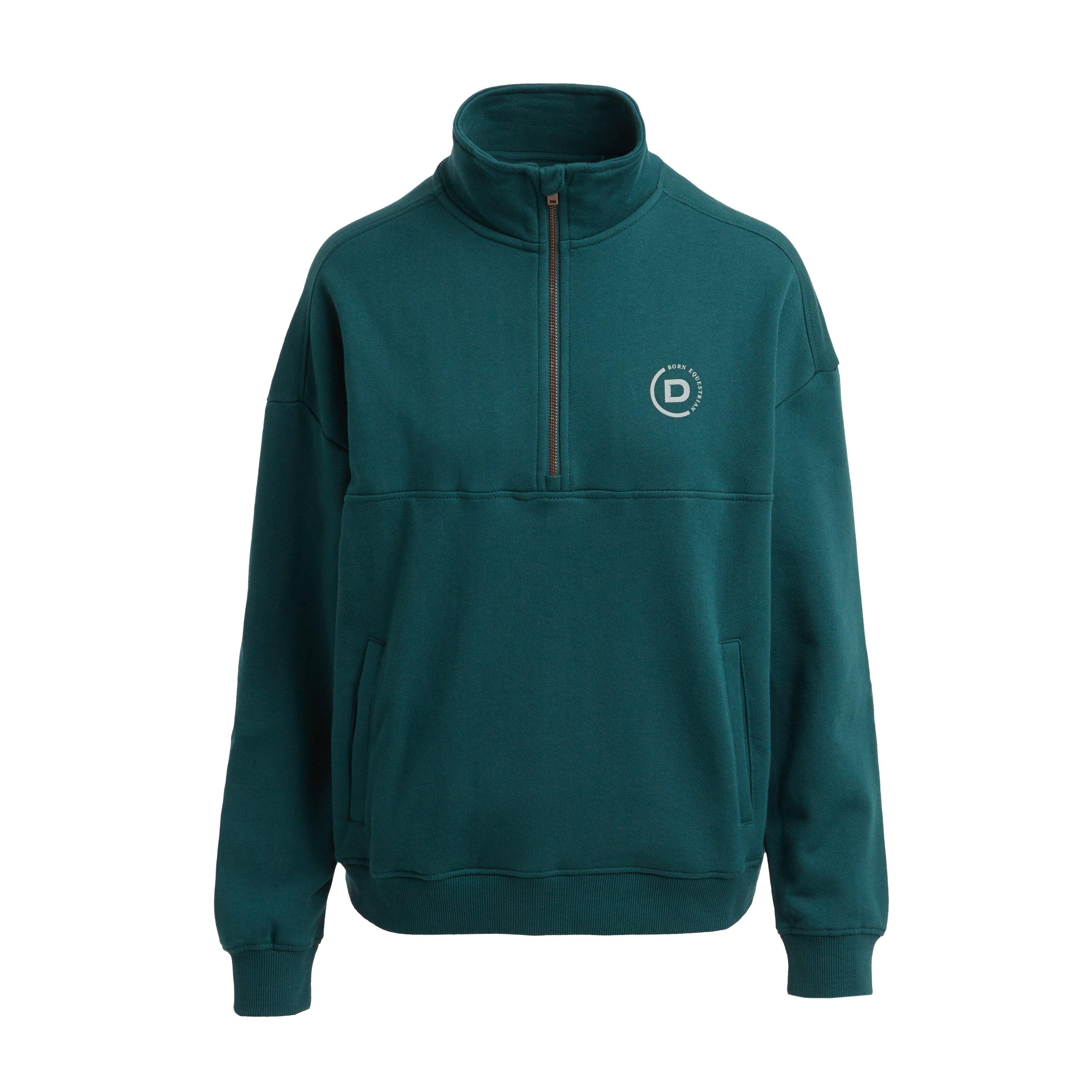 Womens 1/4 Zip Fleece Pullover Deep Emerald Green