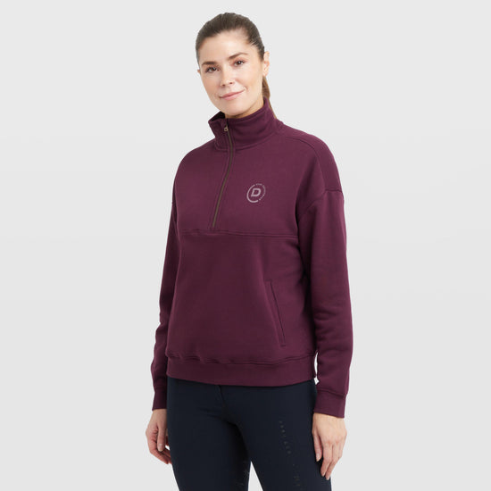 Womens 1/4 Zip Fleece Pullover Purple Violet