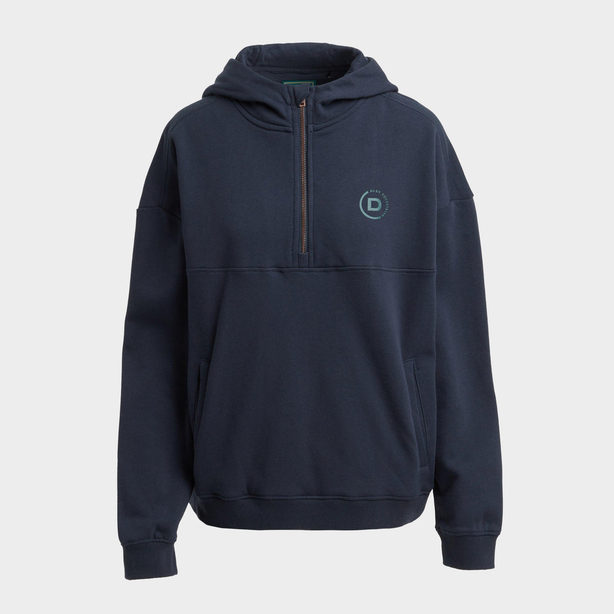 Womens 1/4 Zip Hooded Fleece Pullover Navy