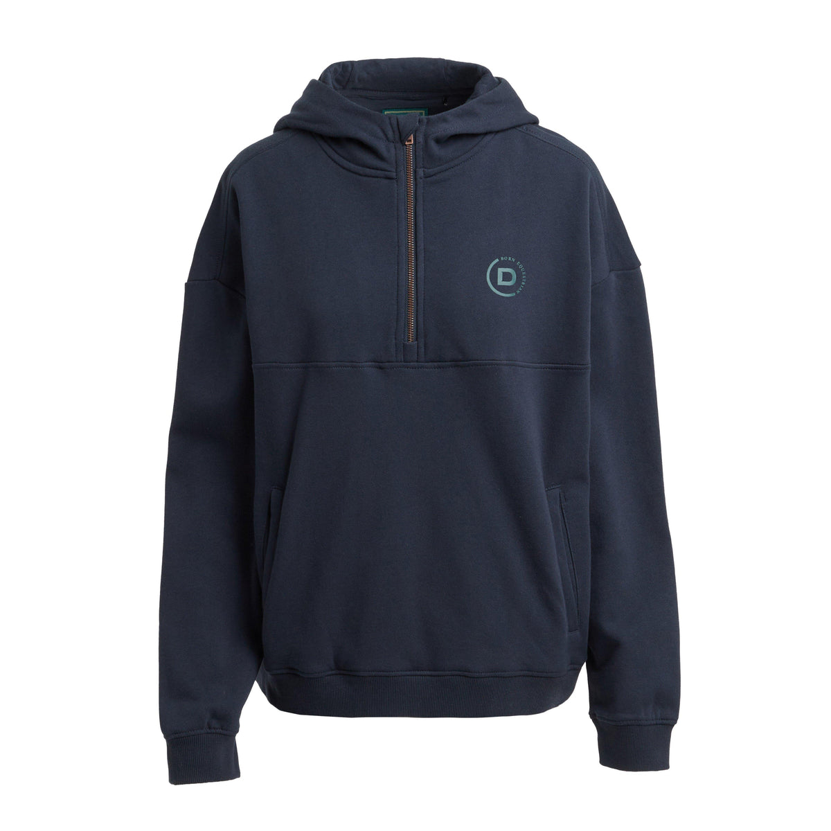 Womens 1/4 Zip Hooded Fleece Pullover Navy