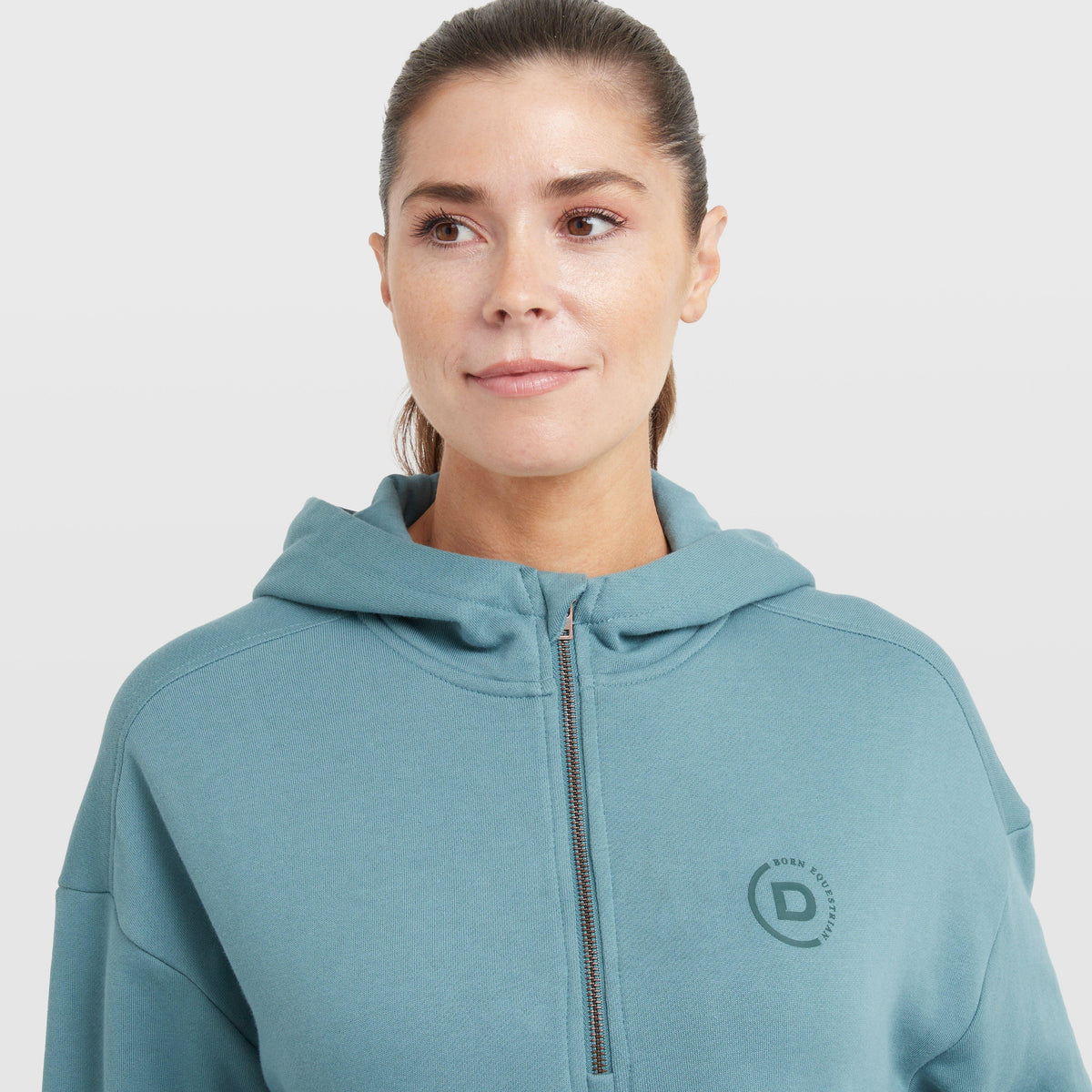 Womens the 1/4 Zip Hooded Fleece Pullover Washed Teal