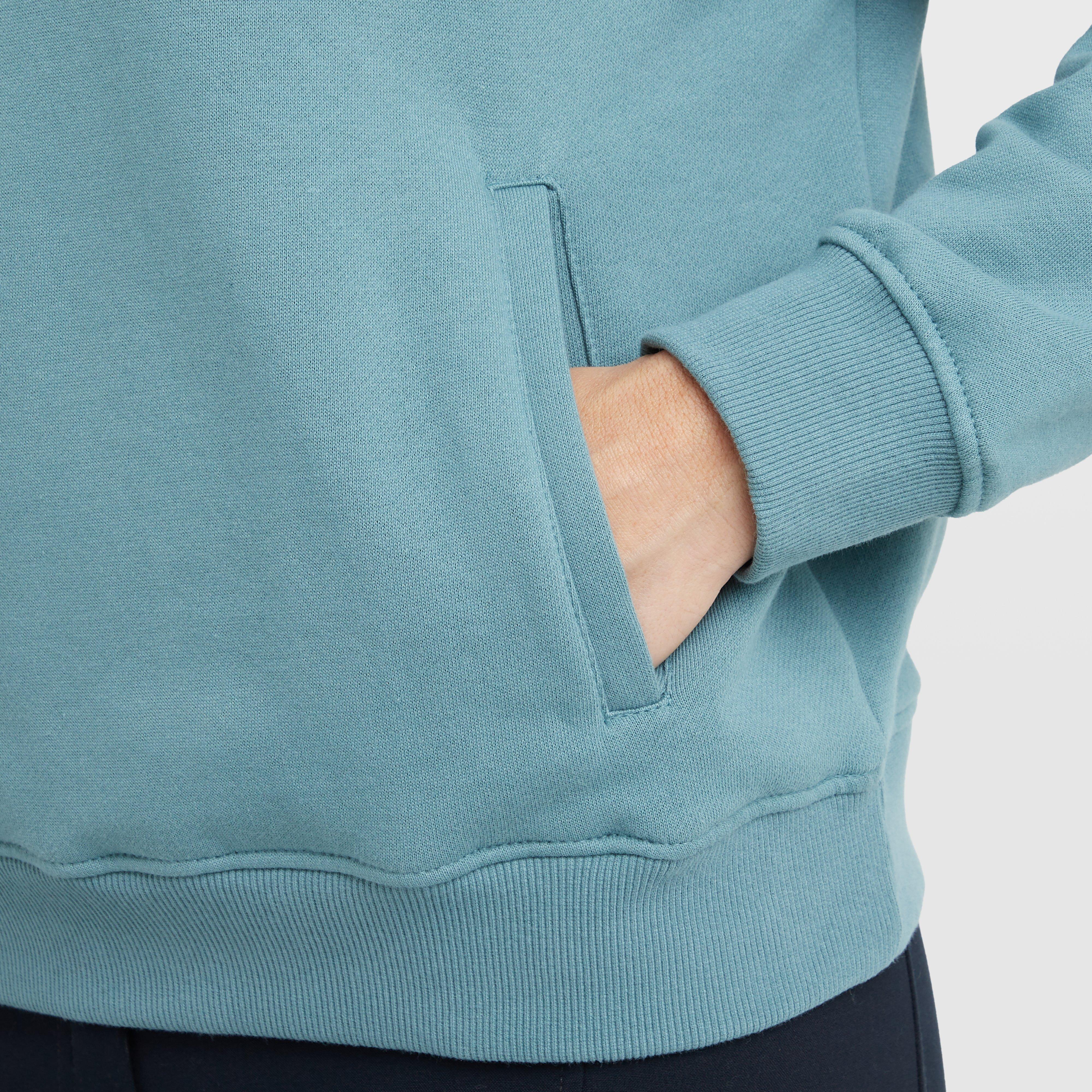 Womens the 1/4 Zip Hooded Fleece Pullover Washed Teal